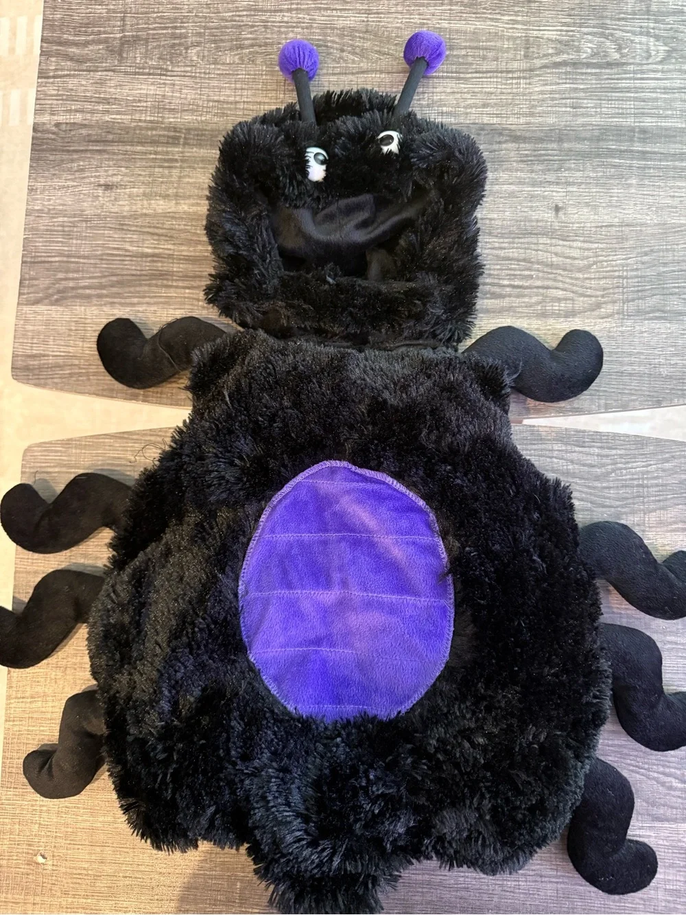 Vintage Wishcraft Spider Costume Black Purple Furry Halloween Kids Size 2